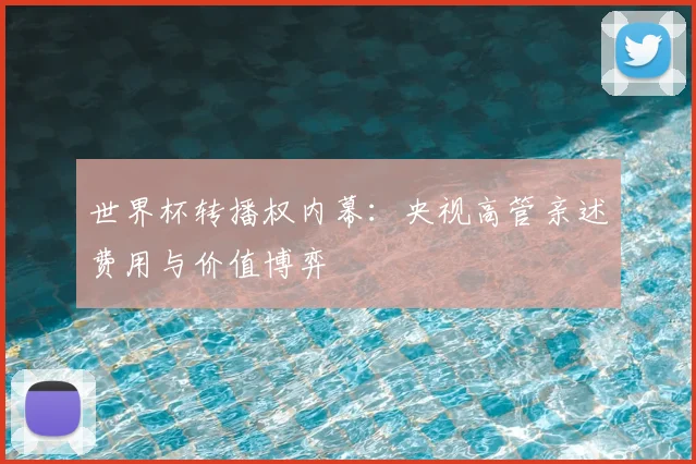 世界杯转播权内幕:央视高管亲述费用与价值博弈